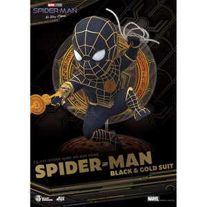 Beast Kingdom Toys Spider-Man No Way Home Egg Attack Figure Spider-Man Black & Gold Suit 