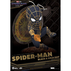 Beast Kingdom Toys Spider-Man No Way Home Egg Attack Figure Spider-Man Black & Gold Suit 