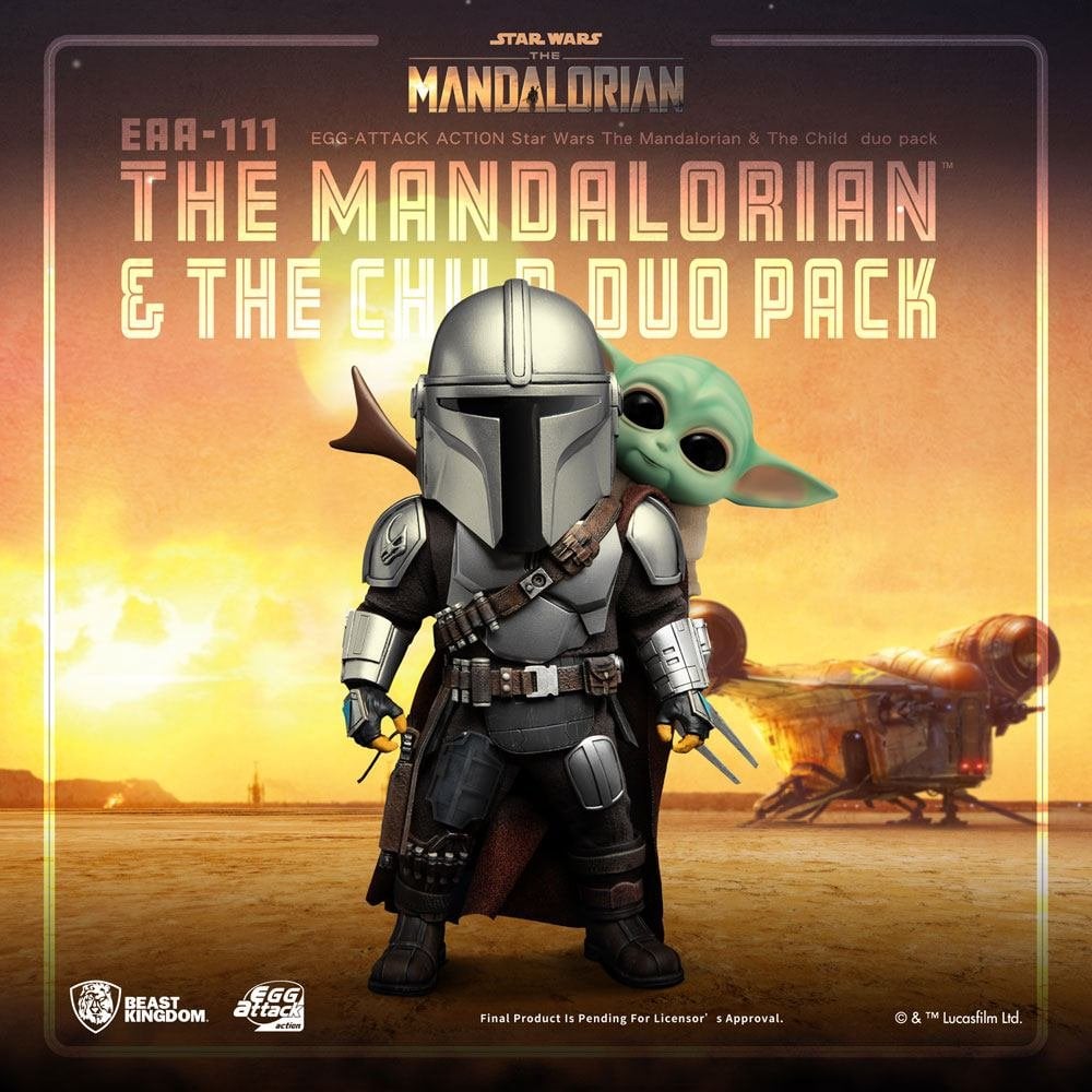 Beast Kingdom Toys Star Wars The Mandalorian Egg Attacks The Mandalorian & The Child 