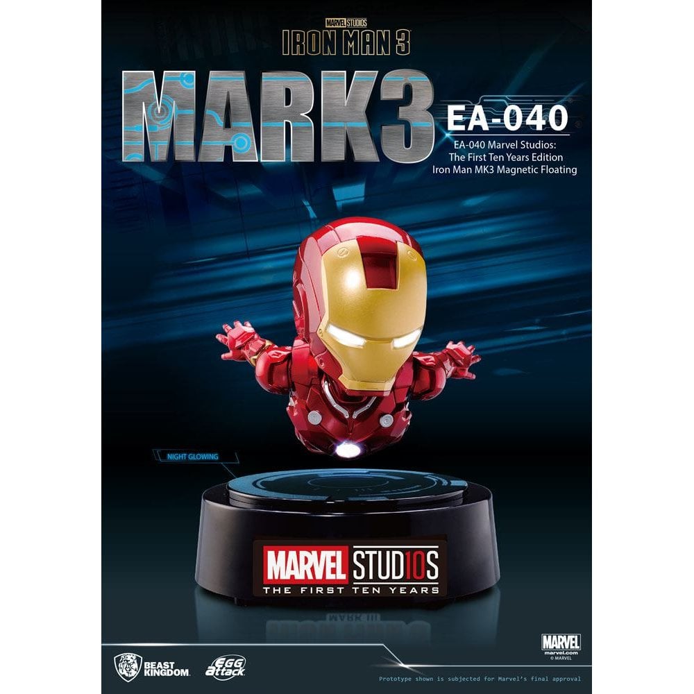 Beast Kingdom Toys Iron Man 3 Egg Attack Floating Model Iron Man Mark III The First Ten Years Edition 