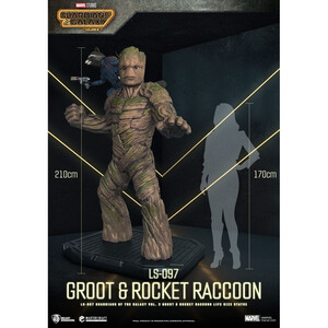 Beast Kingdom Toys Guardians of the Galaxy 3 Life-Size Statue Groot & Rocket Raccoon 