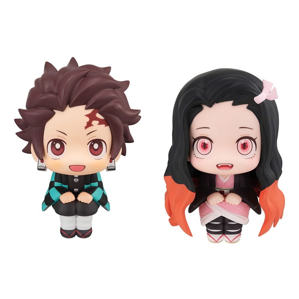 Megahouse Demon Slayer Kimetsu no Yaiba Look Up Figure Double Pack Tanjiro Kamado Sharp face Ver. & Nezuko Kamado Conquered the sun Ver. With Gift 