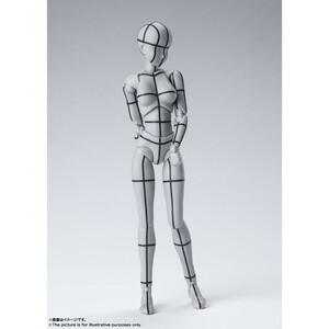 Bandai S.H. Figuarts Body Chan Action Figure Wireframe Gray Color Version 
