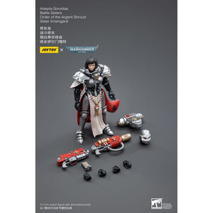 JoyToy Warhammer 40k 1/18 Scale Action Figure Adepta Sororitas Battle Sisters Order of the Argent Shroud Sister Irmengard 