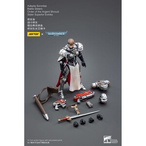 JoyToy Warhammer 40k 1/18 Scale Action Figure Adepta Sororitas Battle Sisters Order of the Argent Shroud Sister Superior Evinka 