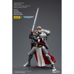 JoyToy Warhammer 40k 1/18 Scale Action Figure Adepta Sororitas Battle Sisters Order of the Argent Shroud Sister Superior Evinka 
