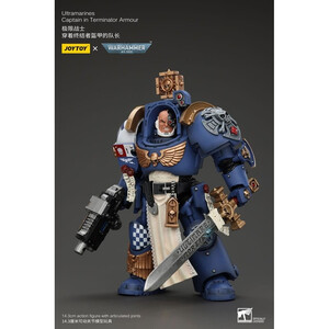 JoyToy Warhammer 40k 1/18 Scale Action Figure Ultramarines Captain In Terminator Armour 