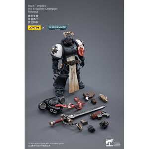 JoyToy Warhammer 40k 1/18 Scale Action Figure Black Templars The Emperors Champion Rolantus 