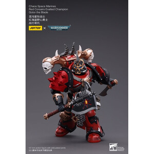 JoyToy Warhammer 40k 1/18 Scale Action Figure Chaos Space Marines Red Corsairs Exalted Champion Gotor the Blade 