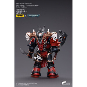 JoyToy Warhammer 40k 1/18 Scale Action Figure Chaos Space Marines Red Corsairs Exalted Champion Gotor the Blade 