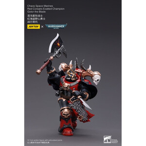 JoyToy Warhammer 40k 1/18 Scale Action Figure Chaos Space Marines Red Corsairs Exalted Champion Gotor the Blade 