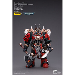 JoyToy Warhammer 40k 1/18 Scale Action Figure Chaos Space Marines Red Corsairs Exalted Champion Gotor the Blade 
