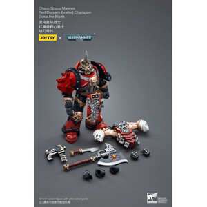 JoyToy Warhammer 40k 1/18 Scale Action Figure Chaos Space Marines Red Corsairs Exalted Champion Gotor the Blade 