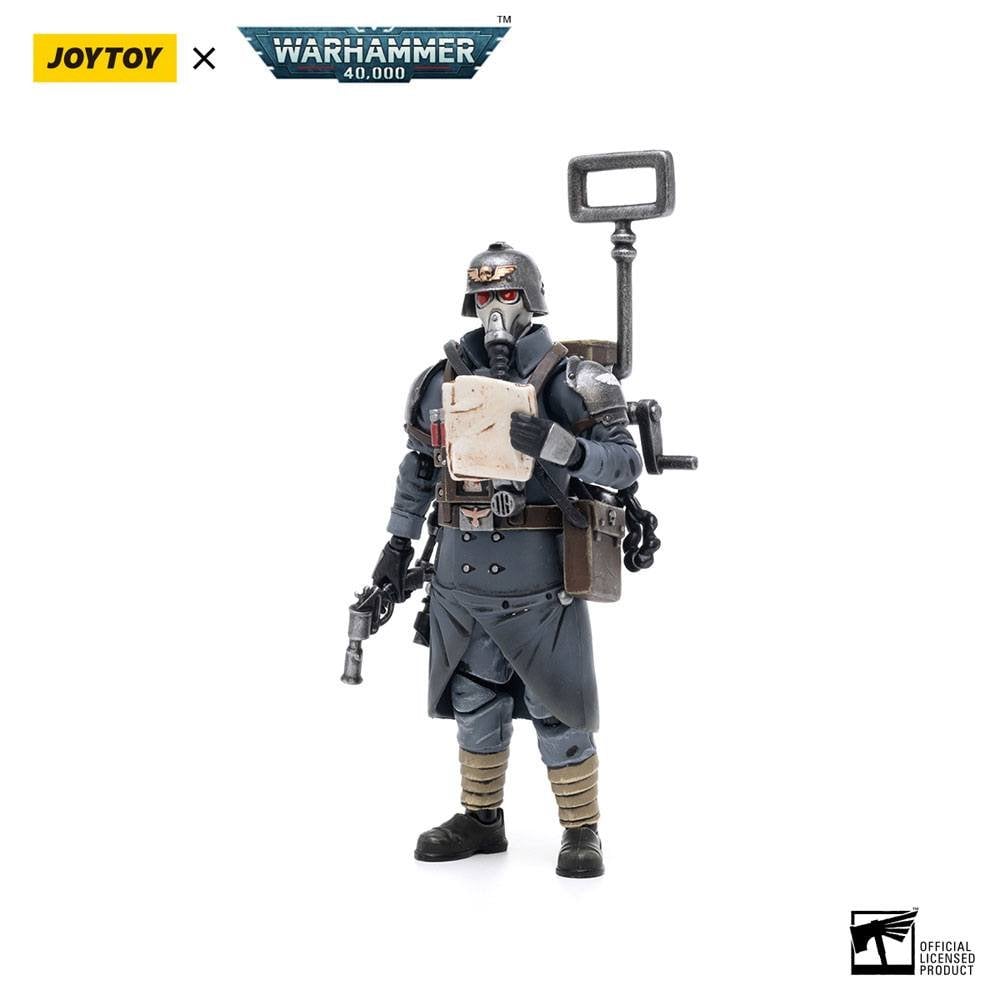 JoyToy Warhammer 40k 1/18 Scale Action Figure Death Korps of Krieg Veteran Squad Guardsman Communications Specialist 