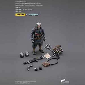 JoyToy Warhammer 40k 1/18 Scale Action Figure Death Korps of Krieg Veteran Squad Guardsman Communications Specialist 