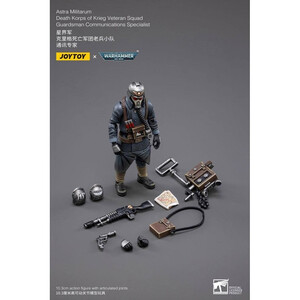 JoyToy Warhammer 40k 1/18 Scale Action Figure Death Korps of Krieg Veteran Squad Guardsman Communications Specialist 