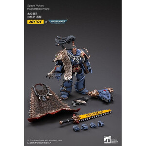 JoyToy Warhammer 40k 1/18 Scale Action Figure Space Wolves Ragnar Blackmane 