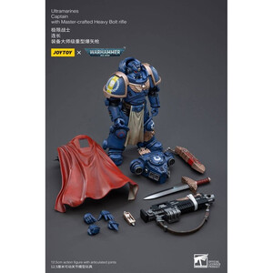 JoyToy Warhammer 40k 1/18 Scale Action Figure Ultramarines Captain with Master-Crafted Heavy Bolt Rifle 