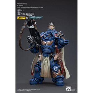 JoyToy Warhammer 40k 1/18 Scale Action Figure Ultramarines Captain with Master-Crafted Heavy Bolt Rifle 