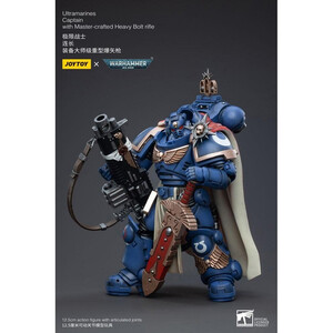 JoyToy Warhammer 40k 1/18 Scale Action Figure Ultramarines Captain with Master-Crafted Heavy Bolt Rifle 