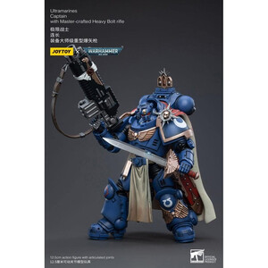 JoyToy Warhammer 40k 1/18 Scale Action Figure Ultramarines Captain with Master-Crafted Heavy Bolt Rifle 