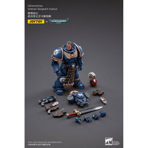 JoyToy Warhammer 40k 1/18 Scale Action Figure Ultramarines Veteran Sergeant Icastus 