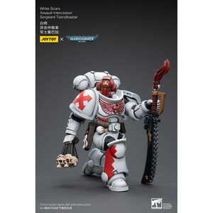 JoyToy Warhammer 40k 1/18 Scale Action Figure White Scars Assault Intercessor Sergeant Tsendbaatar 
