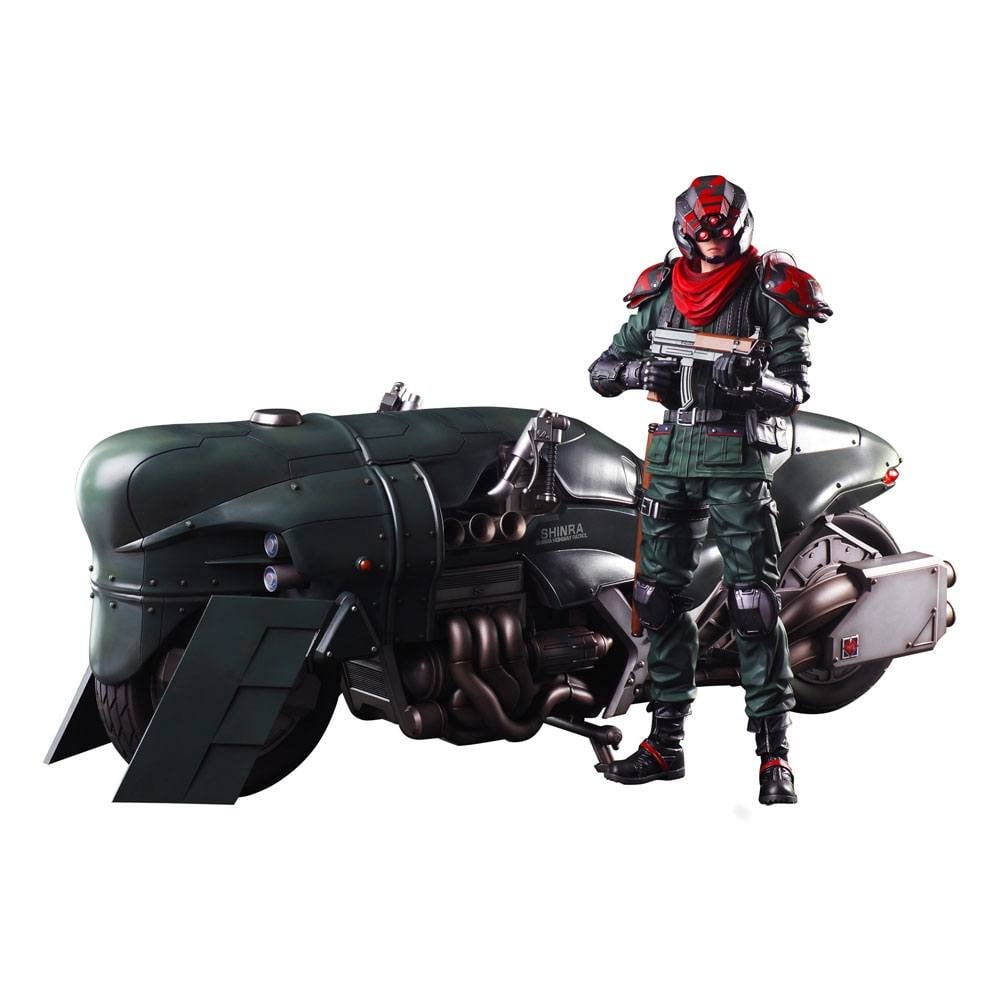 Square Enix Final Fantasy VII Remake Play Arts Kai Action Figure & Vehicle Shinra Elite Security Officer & Bike 