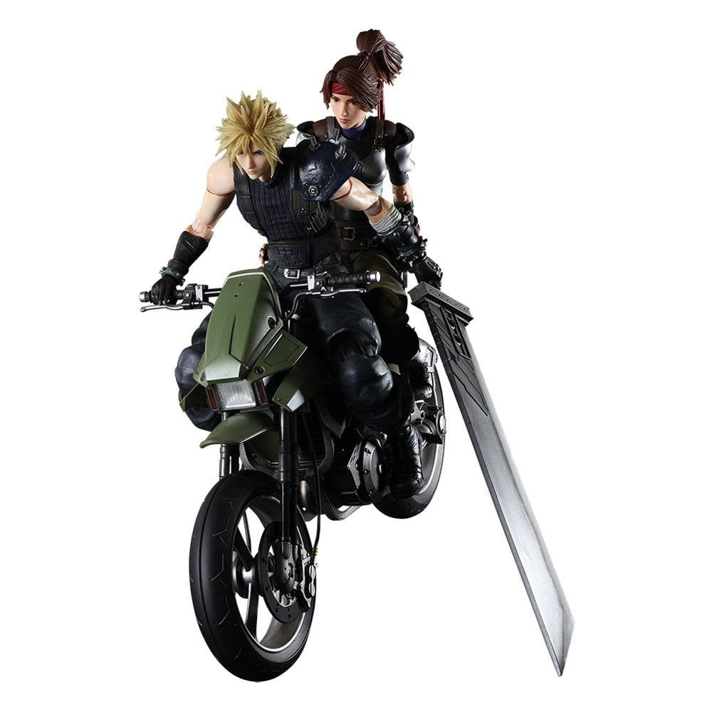 Square Enix Final Fantasy VII Remake Play Arts Kai Action Figures & Vehicle Jessie, Cloud & Bike 