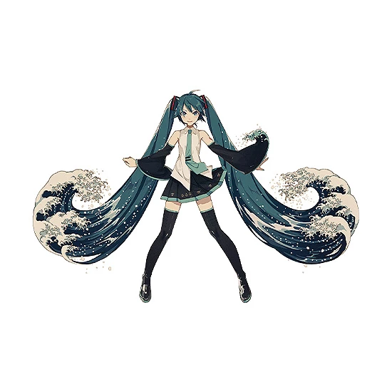 Hatsune Miku x Katsushika Hokusai Plushie Wave 