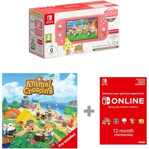 Nintendo Nintendo Switch Lite Coral: Isabelle Alhoa Edition & Animal Crossing: New Horizons & 12 Month NSO 