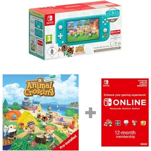 Nintendo Nintendo Switch Turquoise: Timmy & Tommy's Edition & Animal Crossing: New Horizons & 12 Month NSO 