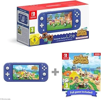 Nintendo Switch Lite Blue & Animal Crossing New Horizons 