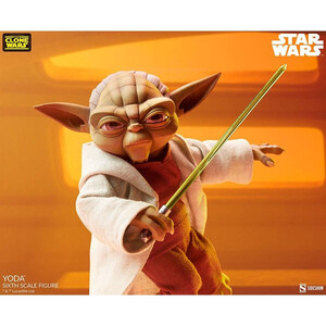SideShow Collectibles Star Wars The Clone Wars 1/6 Scale Action Figure Yoda 