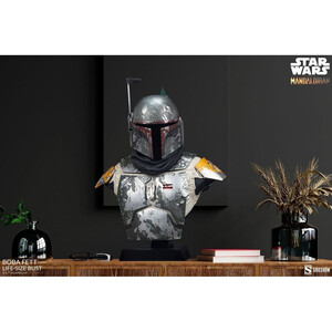 SideShow Collectibles Star Wars The Mandalorian LifeSize Bust Boba Fett 