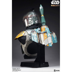 SideShow Collectibles Star Wars The Mandalorian LifeSize Bust Boba Fett 