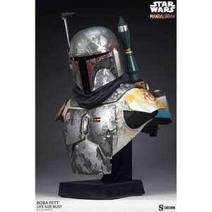 SideShow Collectibles Star Wars The Mandalorian LifeSize Bust Boba Fett 