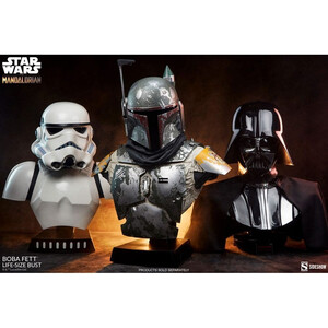 SideShow Collectibles Star Wars The Mandalorian LifeSize Bust Boba Fett 