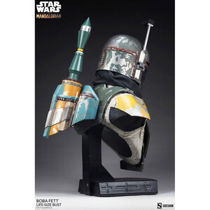 SideShow Collectibles Star Wars The Mandalorian LifeSize Bust Boba Fett 