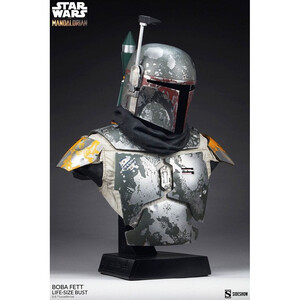 SideShow Collectibles Star Wars The Mandalorian LifeSize Bust Boba Fett 