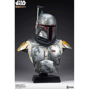SideShow Collectibles Star Wars The Mandalorian LifeSize Bust Boba Fett 